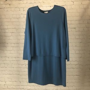 DRESS - NWT J. Jill two-tiered dress in Blue Opal. Made with sustainable fabric.
